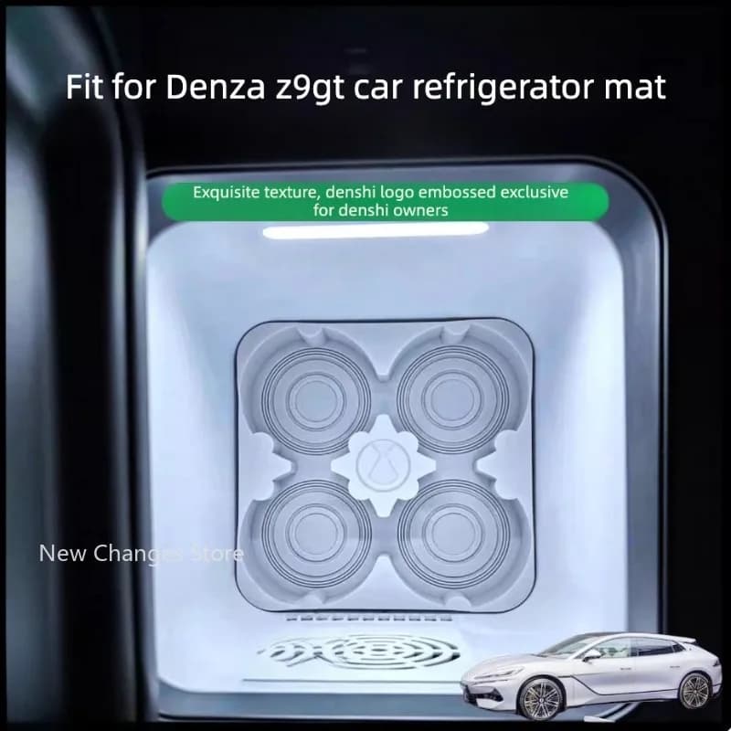 For Denza Z9GT Car Front Row Refrigerator Silicone Pad Cup Holder Silicone Storage Box Non-slip Interior Modify Accessories