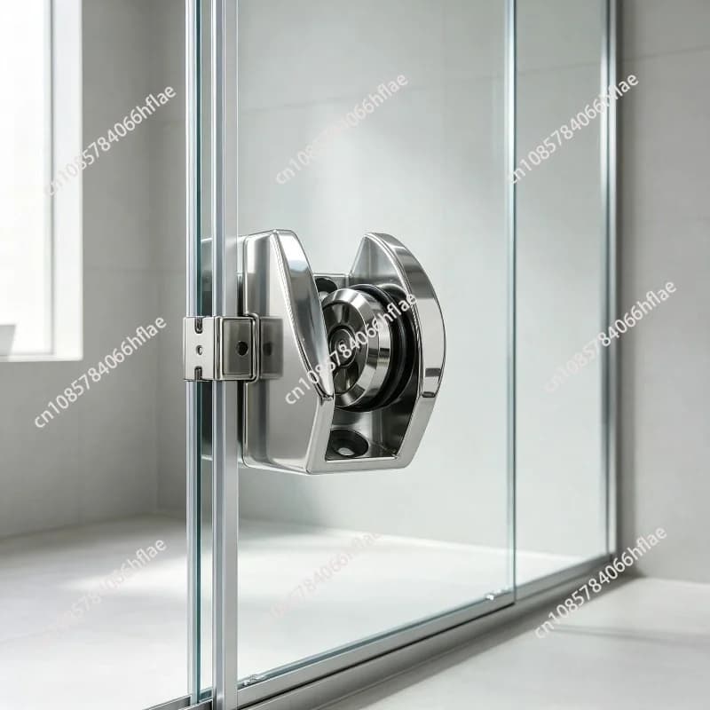Stainless Steel Sliding Shower Door Hardware Kit Pulley Roller and Track Rail System Bathroom Glass Fitting Accessories