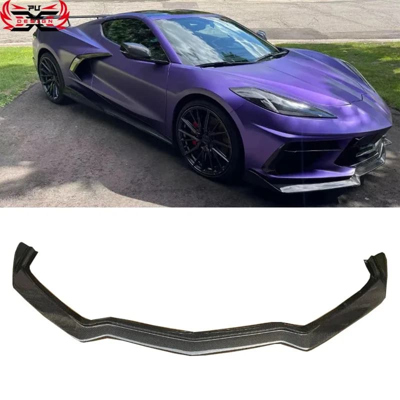 For  Co C8 Carbon Fiber Body Kit C8 Z51 Upgraded 5VM Style Carbon Fiber Front Lip  Spoiler