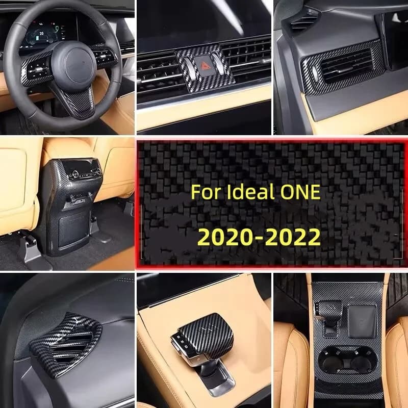 For Ideal ONE 2020 modified interior sticker accessories decorative carbon fiber ceiling window key frame shift panel sticke