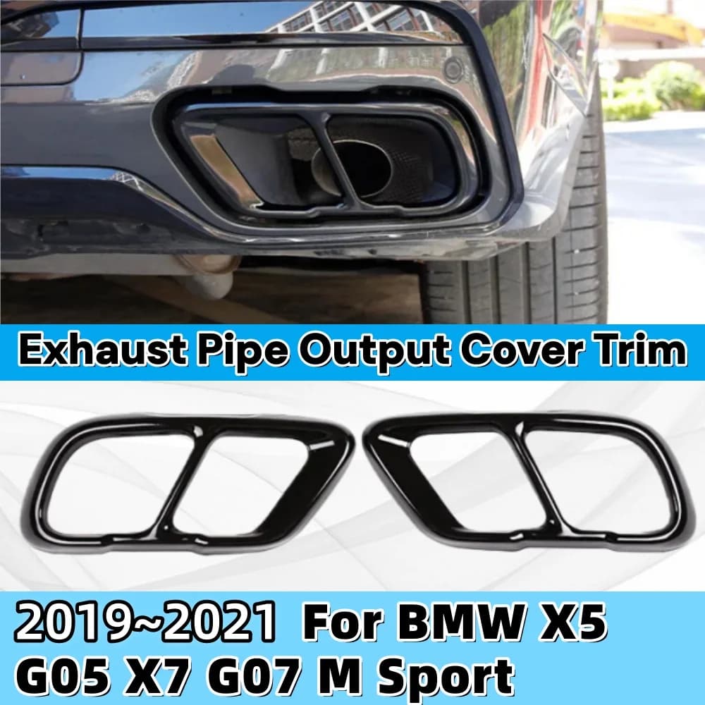 Stainless Steel Tail Muffler Exhaust Pipe Output Cover Trim For BMW M Sport X5 G05 X6 G06 X7 G07 2019-2021 Car Accessories