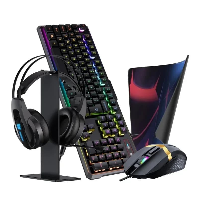 Onikuma 5-in-1 game set, game headset, mouse, keyboard holder, mouse pad, customized from the factory.