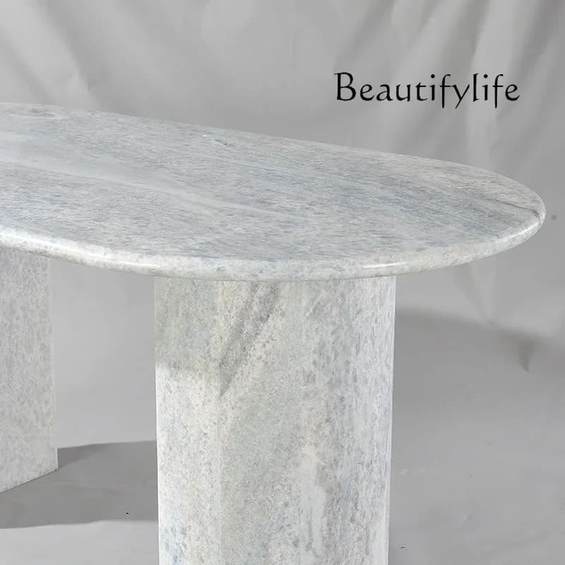 M Natural Blue Crystal Dining Table Living Room Modern Simple Light Luxury Dining Table Marble Dining Room