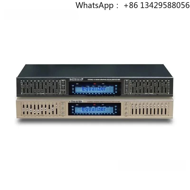 New 220V EQ665 HiFi Equalizer Dual 10-Band Stereo Bluetooth Built-in Treble Mid Bass Adjustment