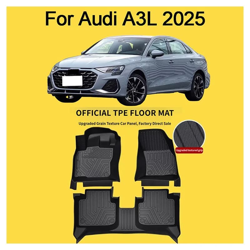 Car Accessories For Audi A3L 2025 LHD Car TPE Floor Mats Scratch Resistant Carpets Pad Protection Interior Accessories