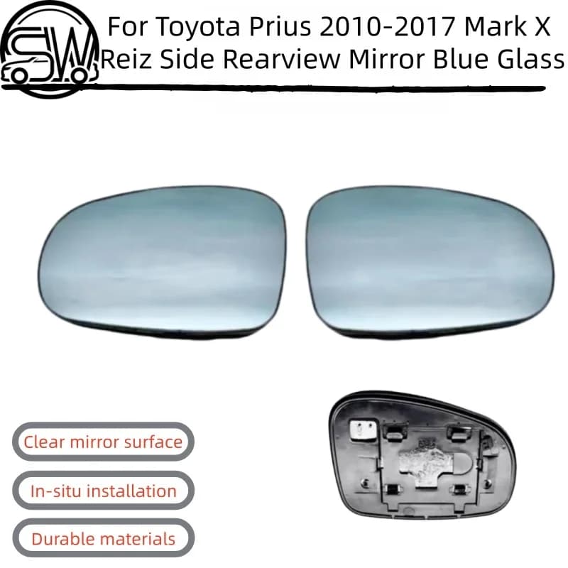 For Toyota Prius 2010-2017 Mark X Reiz Wish Car Door Side Rearview Mirror Heated Lens Blue Glass With Heating