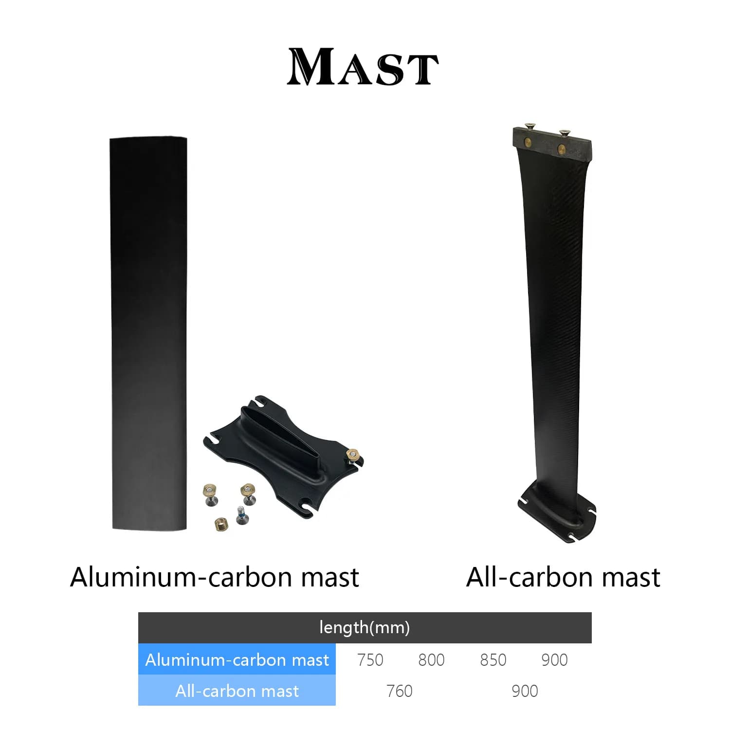 【Hot】Hydrofoils for Surfing, Common Aluminum Base, Carbon Fiber Integrated Mast, Various Types