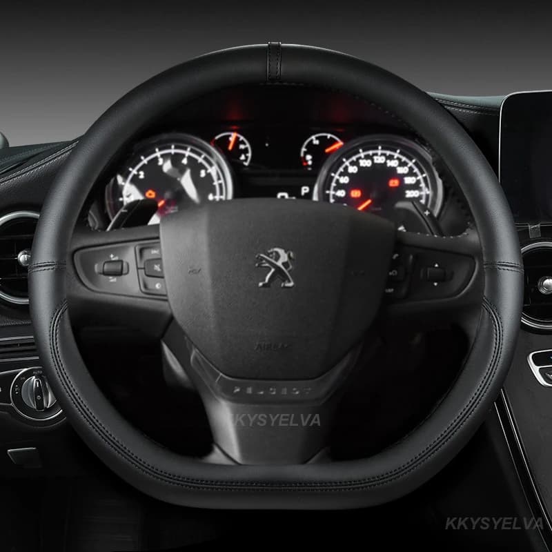 D Shape Car Steering Wheel Cover for Citroen C3 C3-XR 2015-2019 C4 2016-2019 Peugeot 408 2014-2019 Traveller 2016-2019