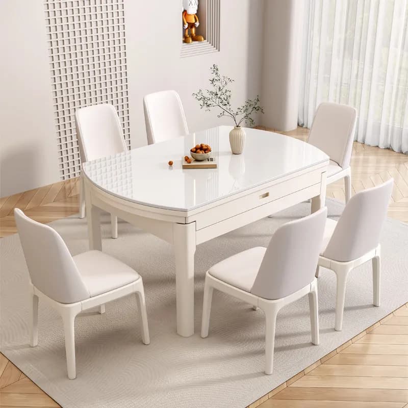 Extendable Kitchen Dining Table Coffee Chairs Nordic Restaurant Dining Table Lounge Designer Mesas De Jantar Salon Furniture