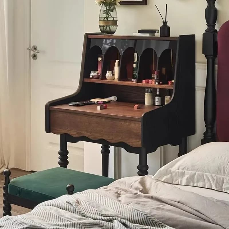 HT retro home master bedroom with drawer storage dressing bedside makeup table Ready to ship and purchase with peace of mind