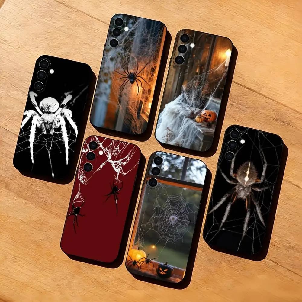 Halloween style S-Spider  Phone Case For Samsung Galaxy A73,A72,A71,A70,A53,A52,A51,Soft Silicone Black Cover