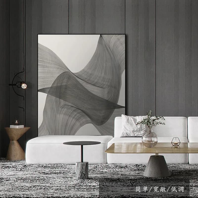 Elegant Black Wall Art Frame for Hotels and Living Rooms Minimalist Floor Hanging Paintings Frame Premium Decor