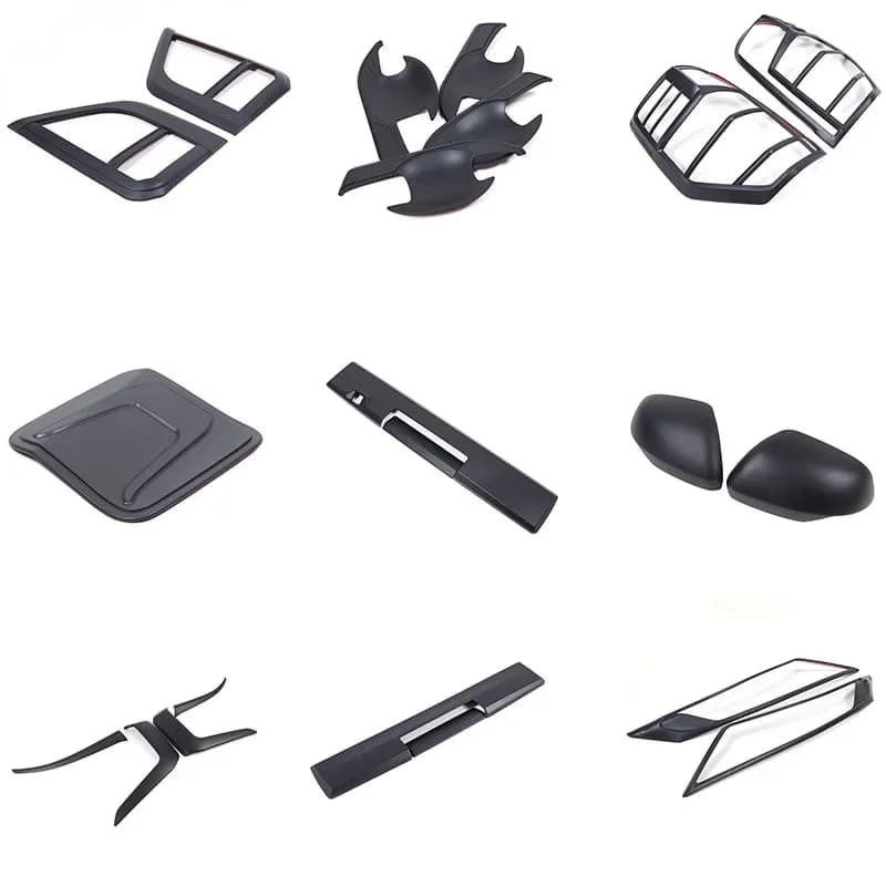 For Mitsubishi L200 Triton 2019-2023 ABS matte black car exterior door bowl tail light frame decorative sticker car accessories