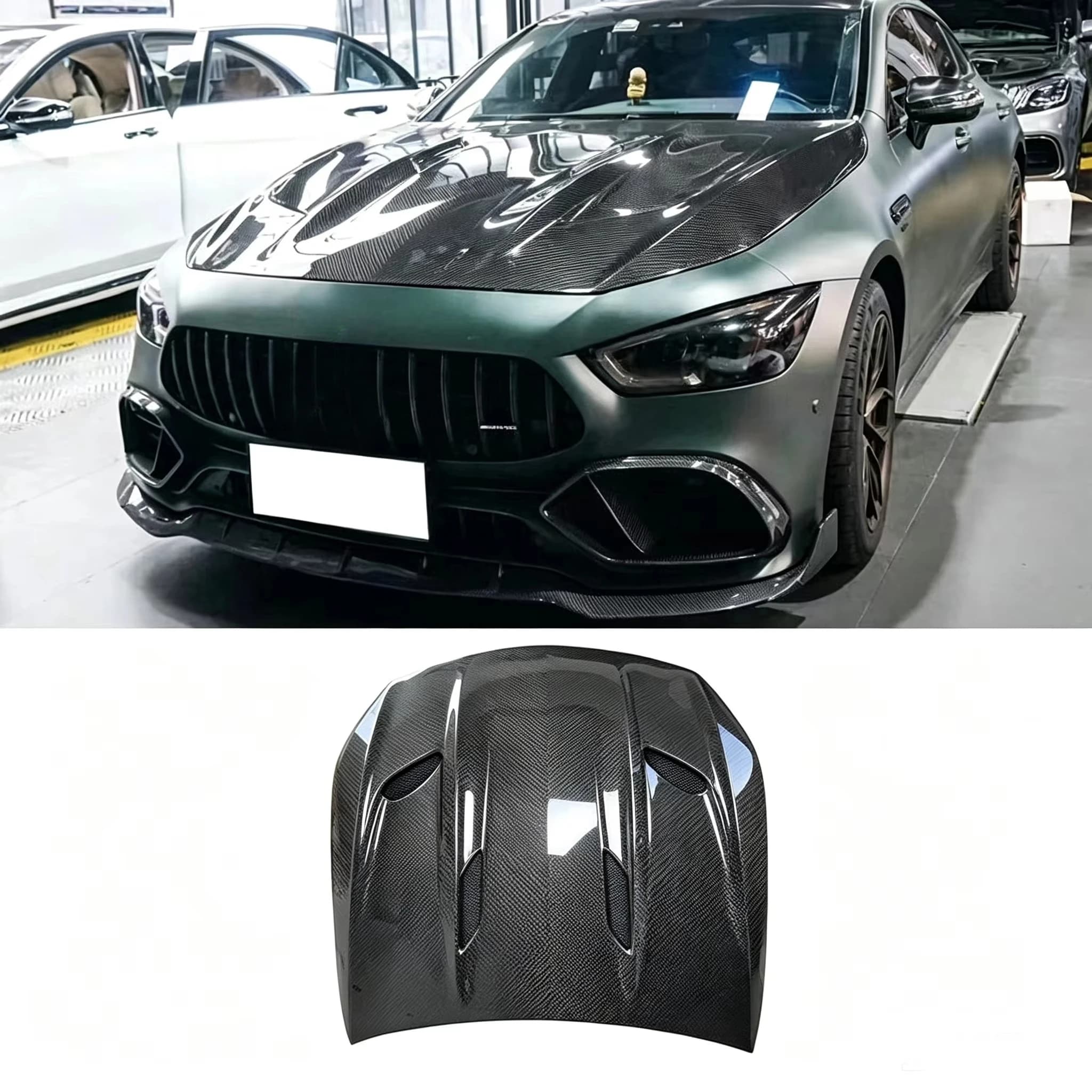 Carbon Fiber Engine Hood for Mercedes Benz AMG GT50 GT53 GT63 Carbon Fiber Front Air Vent Bonnet Cover Car Body Kit Accessories