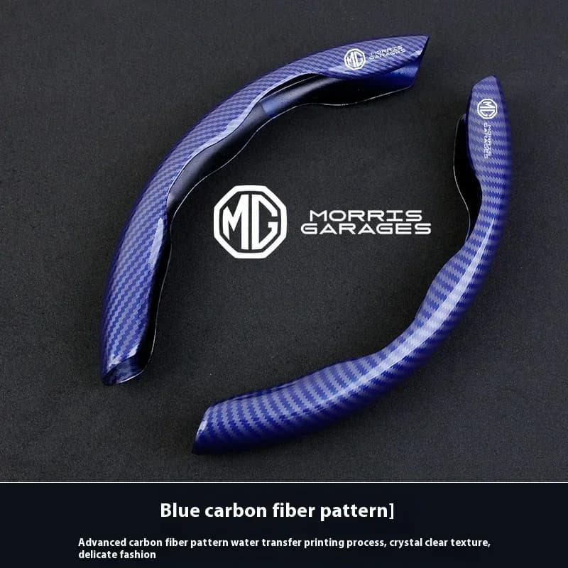 Carbon Fiber Leather Steering Wheel Cover Anti Slip 3D Logo For MG ZS MG7 MG5 MG6 MG3 HS MG4 EV Cyberster EHS Car Interior