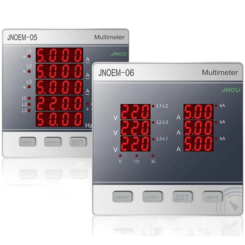 LED Digital Multimeter 3 Phase 4 Wire Ammeter Voltmeter Hz Meter Intelligent AC220V/380V Voltage and Current Frequency Meter