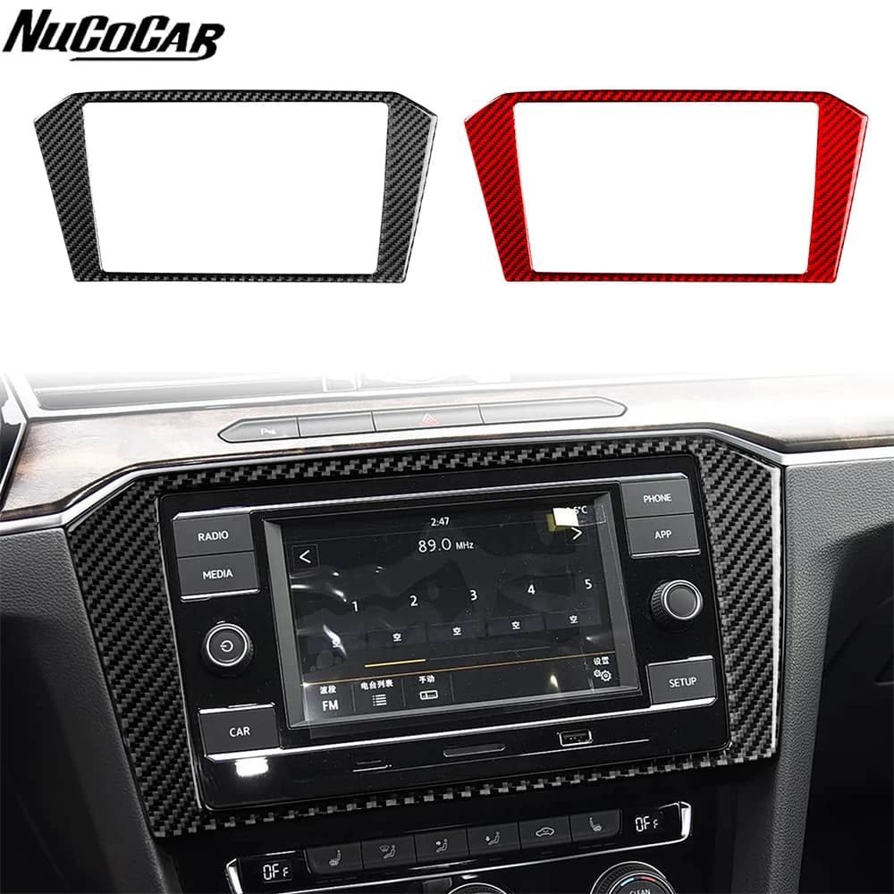 For Volkswagen Magotan CC 2017-2024 Carbon Fiber Central navigation outer frame panel Car Accessories inside Decorative Stickers