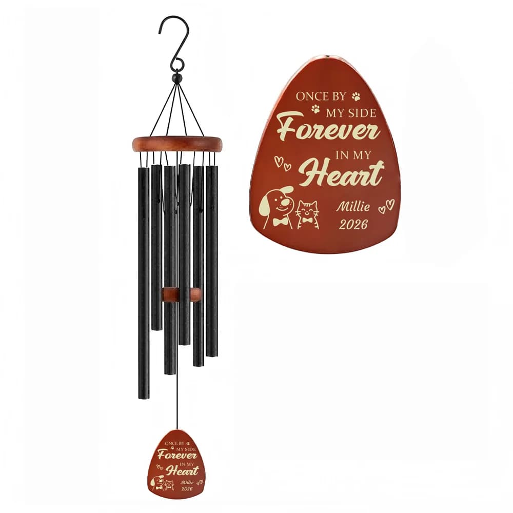 Custom Pet Memorial Wind Chime,Personalized Dog Cat Loss Sympathy Gift,Bereavement Remembrance Keepsake Outdoor Garden Home Deco