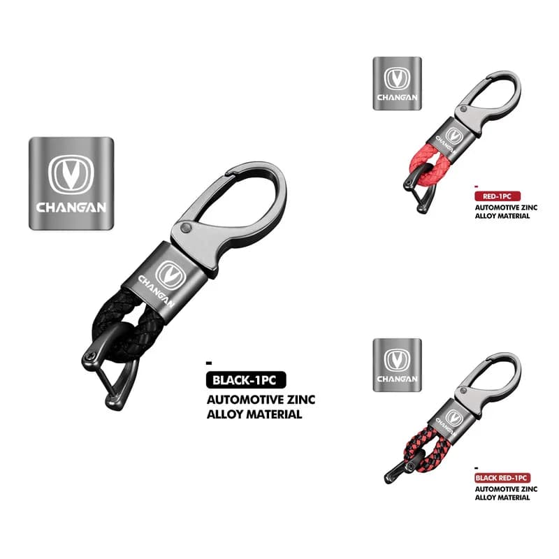 Car Key Holder Pendant Metal Leather Woven Keychain For Changan Alsvin CS55 Plus CS95 CS35 CS75 Plus Eado Interior Accessory