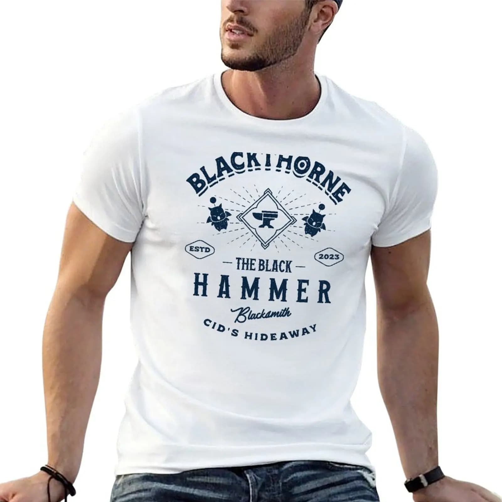 Blackthorne Hideaway Blacksmith Emblem T-Shirt Aesthetic clothing plus sizes t shirts men