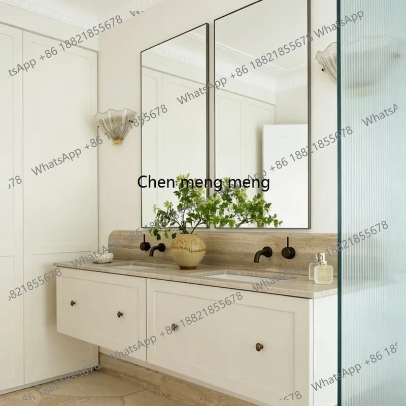 French bathroom cabinet combination solid wood paint bathroom wall-mounted slate basin washbasin