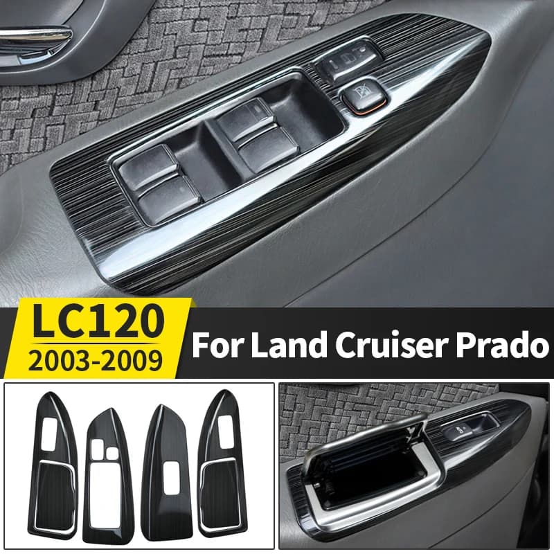 For 2003-2009 Toyota Land Cruiser Prado 120 Modified Glass Control Button Panel Lc120 Door Handle Anti-Scratch FJ120 Accessories