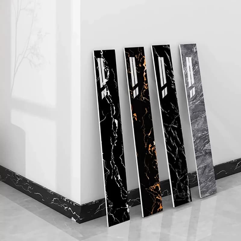 5PCS Marble Patterned Skirting Board Self-adhesive Waterproof And Moisture-proof Side Walls Of Stairs Wall Covering Foot Lines