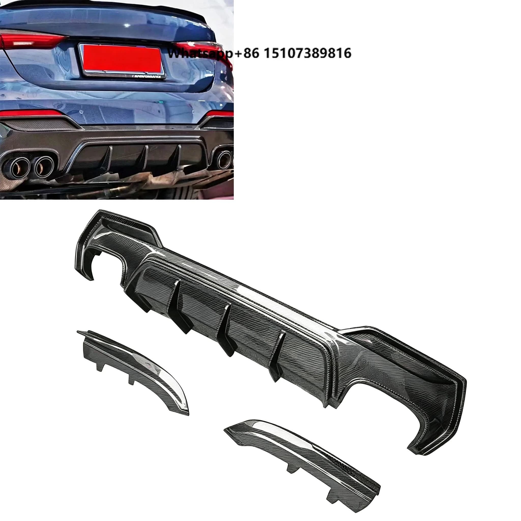 3D Style Carbon Fiber Rear Diffuser Lip Splitter for  4 Series G22 G23 425i M Sport 2021-2022 Rear Bumper Exterior Mod Parts