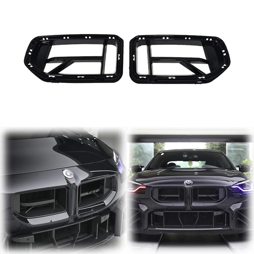 2020 To 2025 For BMW M2 Series G87 CS Style Gloss Black Grill Front Bumper Kidney Grille Kidney Grille Center Grills Cover Kit