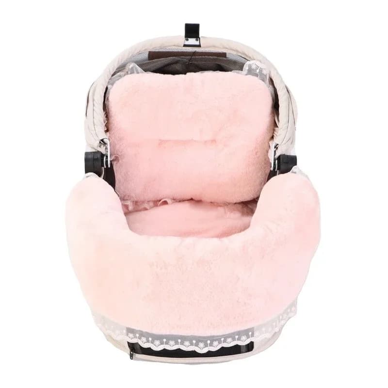 Pet trolley, plush front fence, winter warm seat cushion