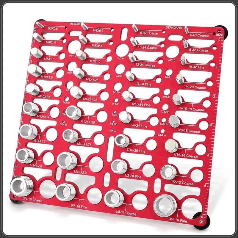 Ab33-thread Inspector With 55 Nut And Bold Thread Gauge Metric & Standard Drill Bit Gauges Wall-mountable