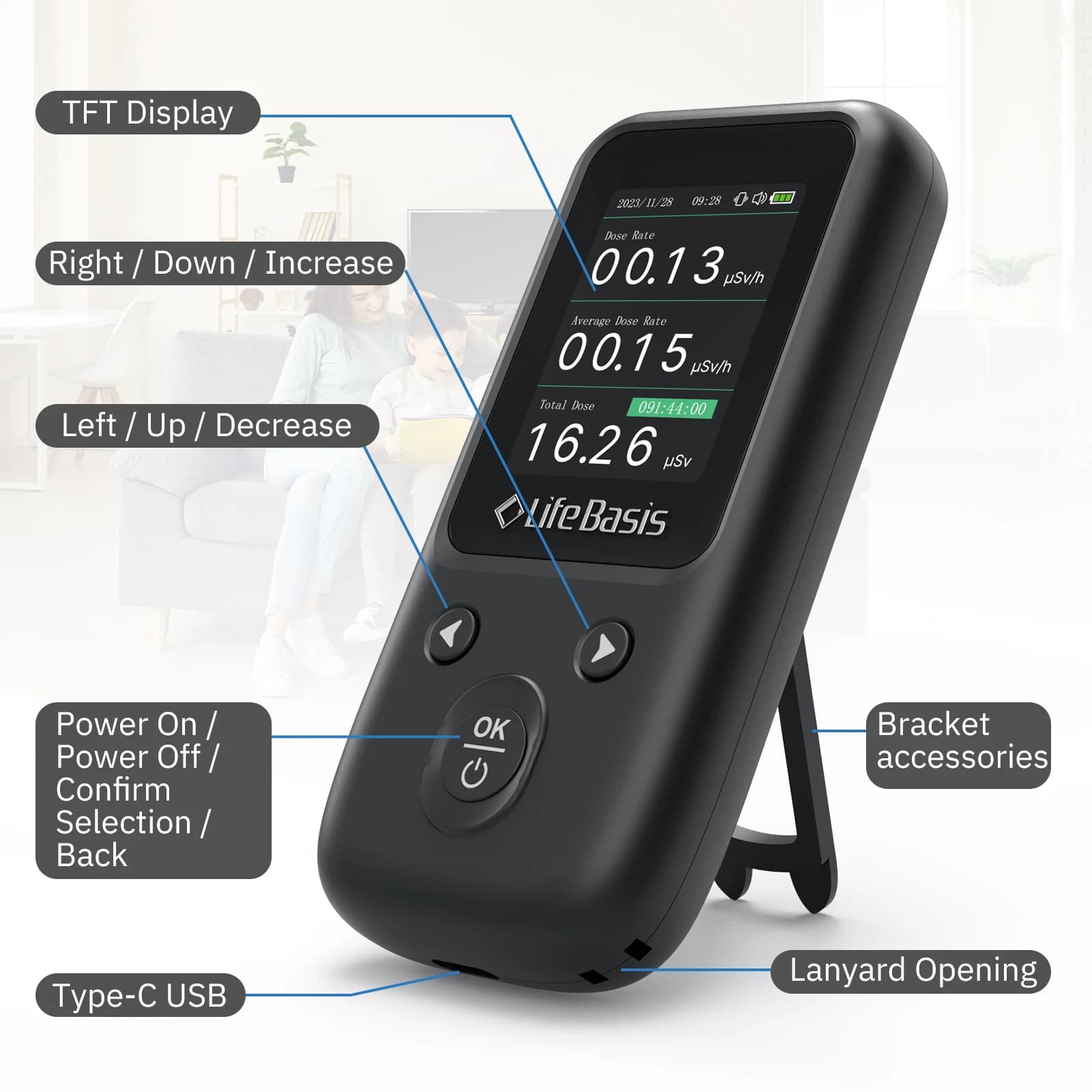 2026 Geiger Counter Nuclear Radiation Detector Personal Dosimeter Radioactivity Tester Marble Detector