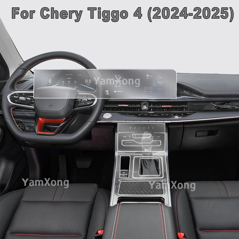 Car Interior Sticker Kit For Chery Tiggo 4 (2024-2025) Dashboard Center Console Anti Scratch Film Interior Protective Cover