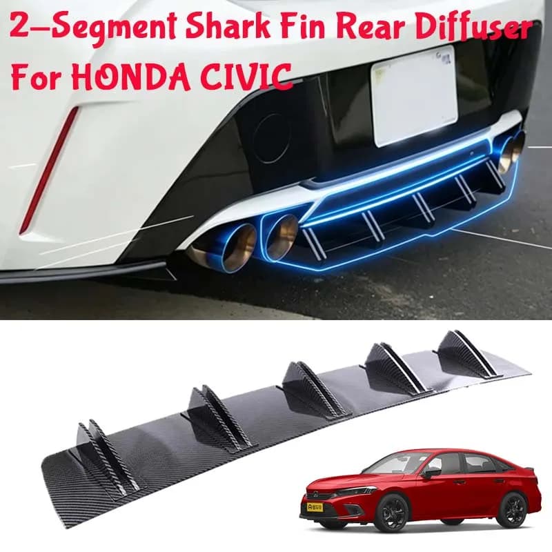 For HONDA CIVIC Shark Fin Rear Diffuser Split Chassis Spoiler Auto Aerodynamic Parts Aerodynamic Modification