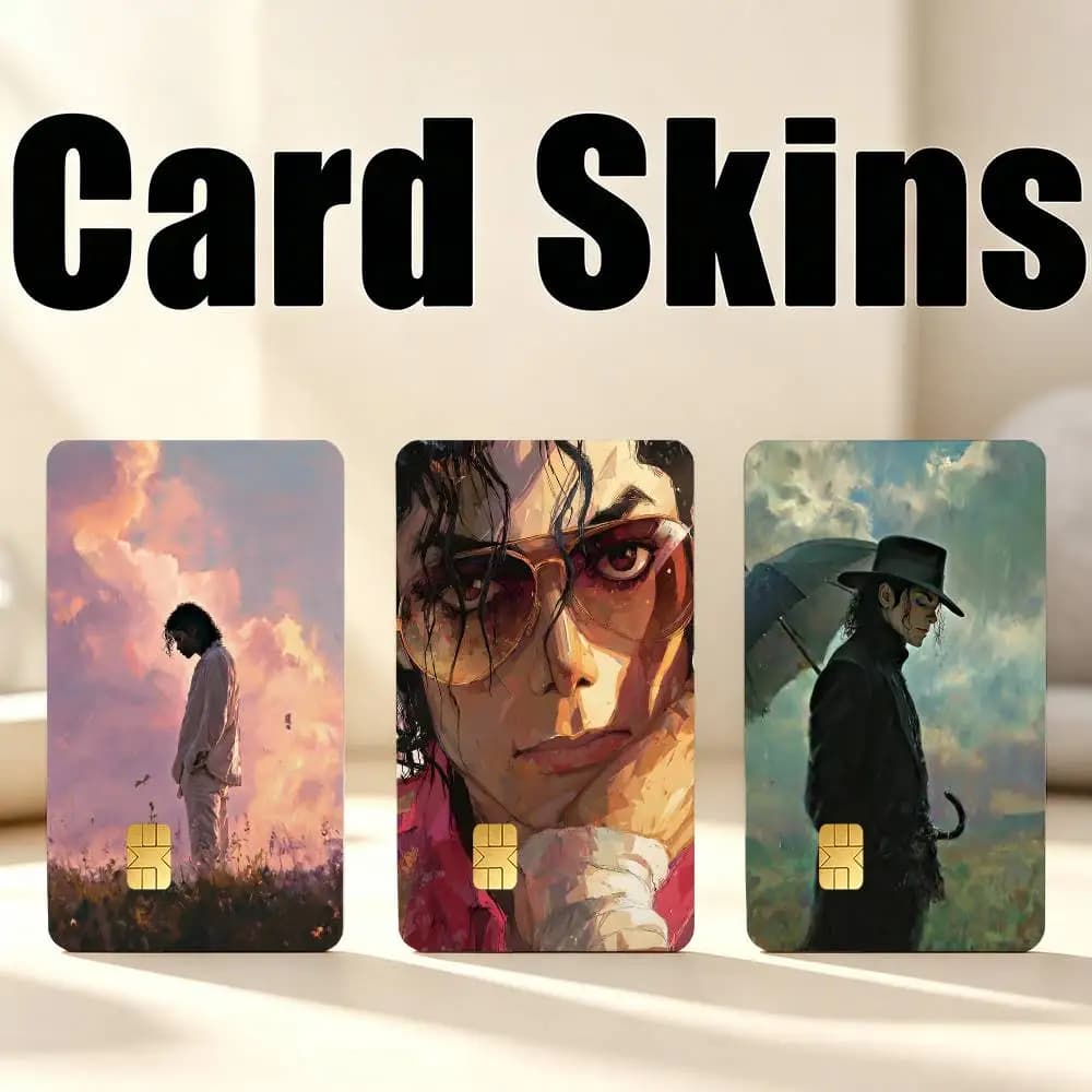 MJ Micheal Jackson Art  1Set 4Pcs Waterproof Card Skin Stickers for Credit Bus IC Cards