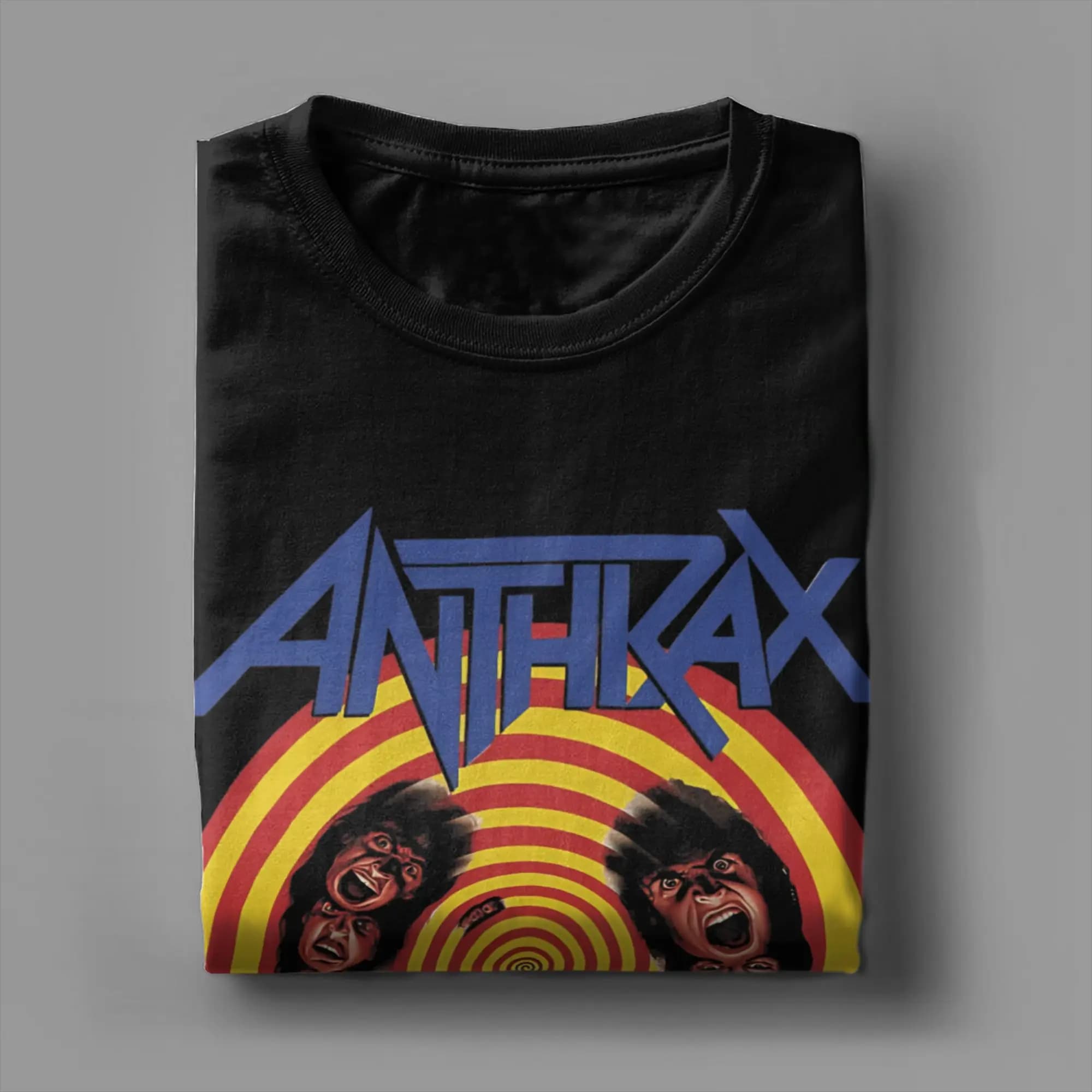 Anthrax Among The Living T Shirt Men 100% Cotton Funny T-Shirts Round Neck  Tee Shirt Short Sleeve Tops Adult