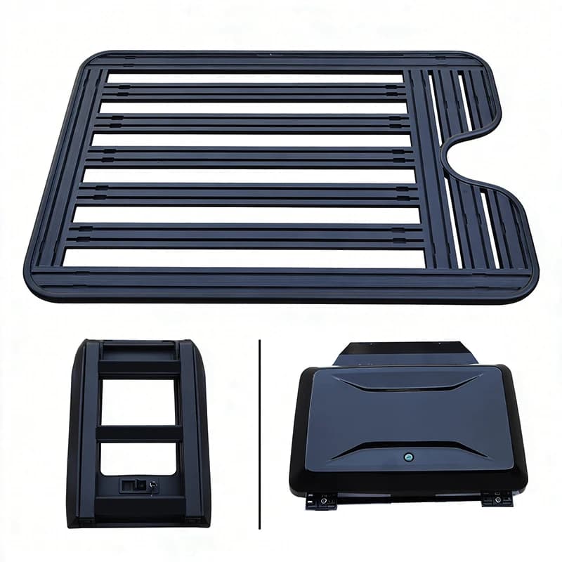 Aluminum Alloy Car Roof Cargo Luggage Rack Baskets Side Ladder Side Box for H7 2023 2024+