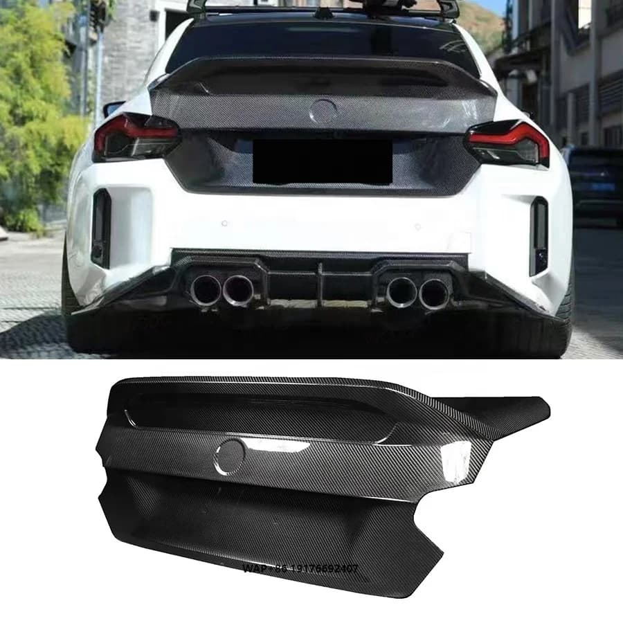 New V Style Carbon Fiber Rear Trunk forBMW 2 Series G87 M2 G42 M240i Coupe 2023+ Rear Boot Lid Ducktai Cover Car Bodykit