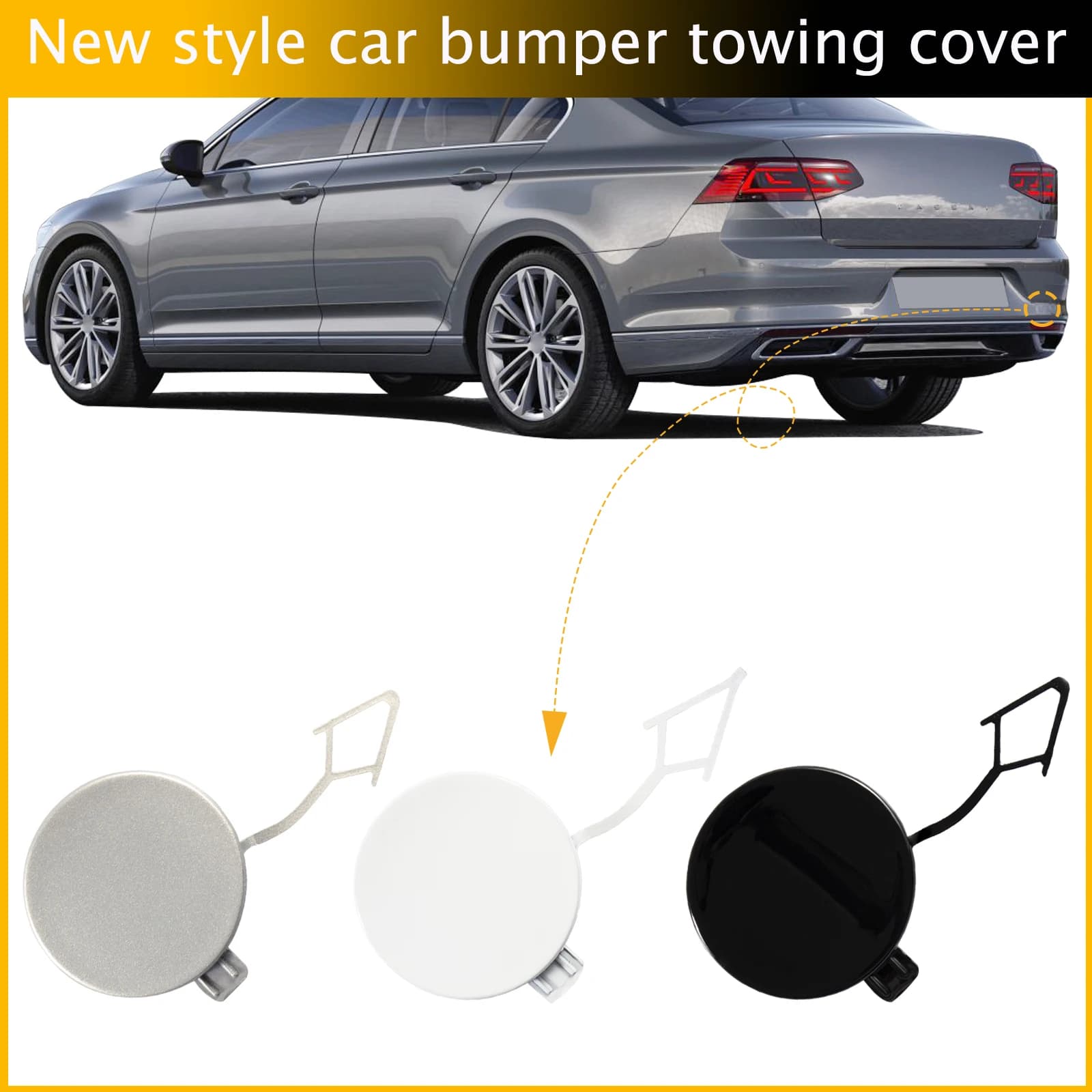 Rear Bumper Tow Hook Cap Towing Eye Cover For VW Passat B8 2020-2021 3GD307441A Car Accessories