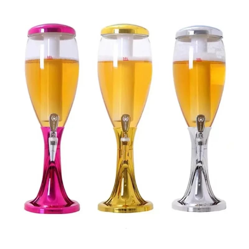 Hotel beverage service equipment high-end bar tools 3-liter beer tower dispenser with bar faucet