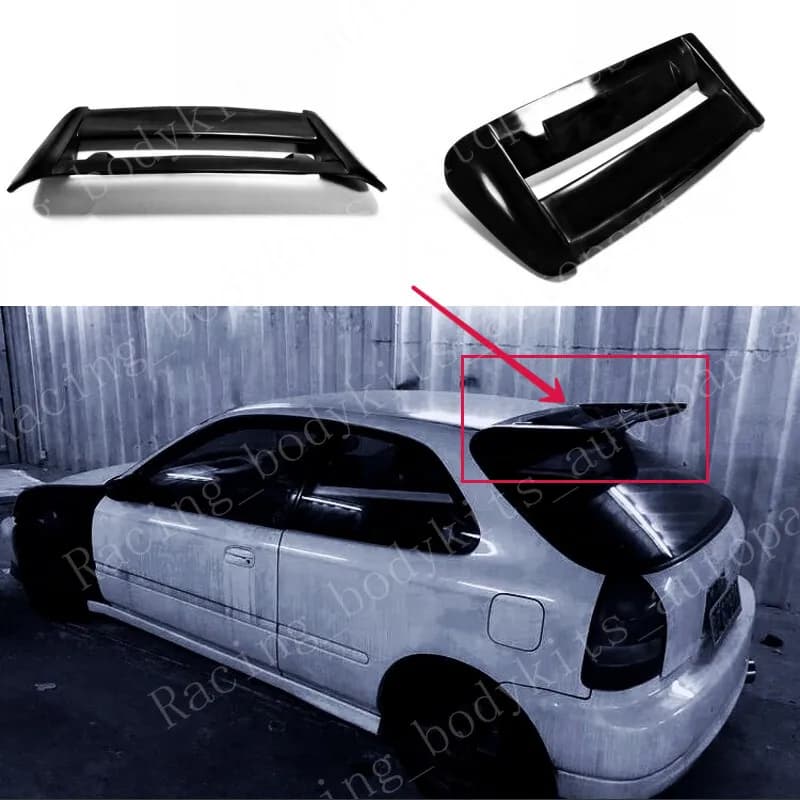 For Honda Civic EK Civic 3Door Hatchback Rear Roof Spoiler Wing FRP Unpainted