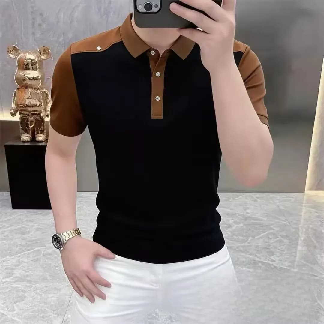 2026 Summer New Style Men's Casual Fashion Short-Sleeved T-Shirt Polo Shirt Top