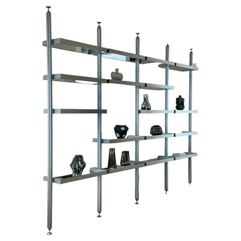 Nordic living room aluminum profile entrance partition figure rack light luxury glass storage display shelf