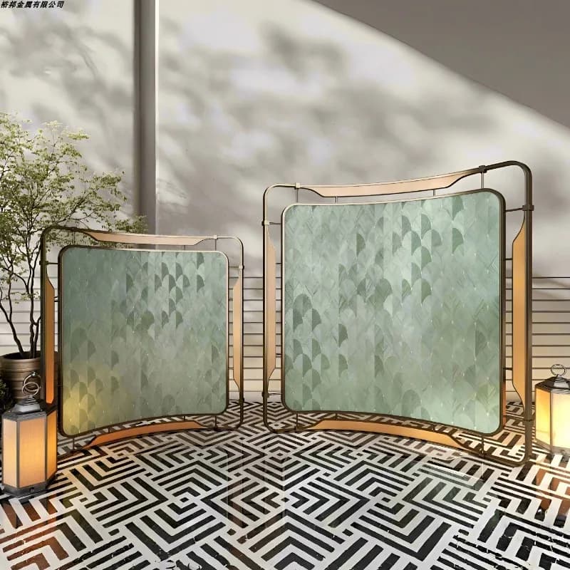 Hall Stainless Steel Curved Partition Entrance Mobile Screen Hotel Crystal Grille Club Sofa Bedroom Background Wall
