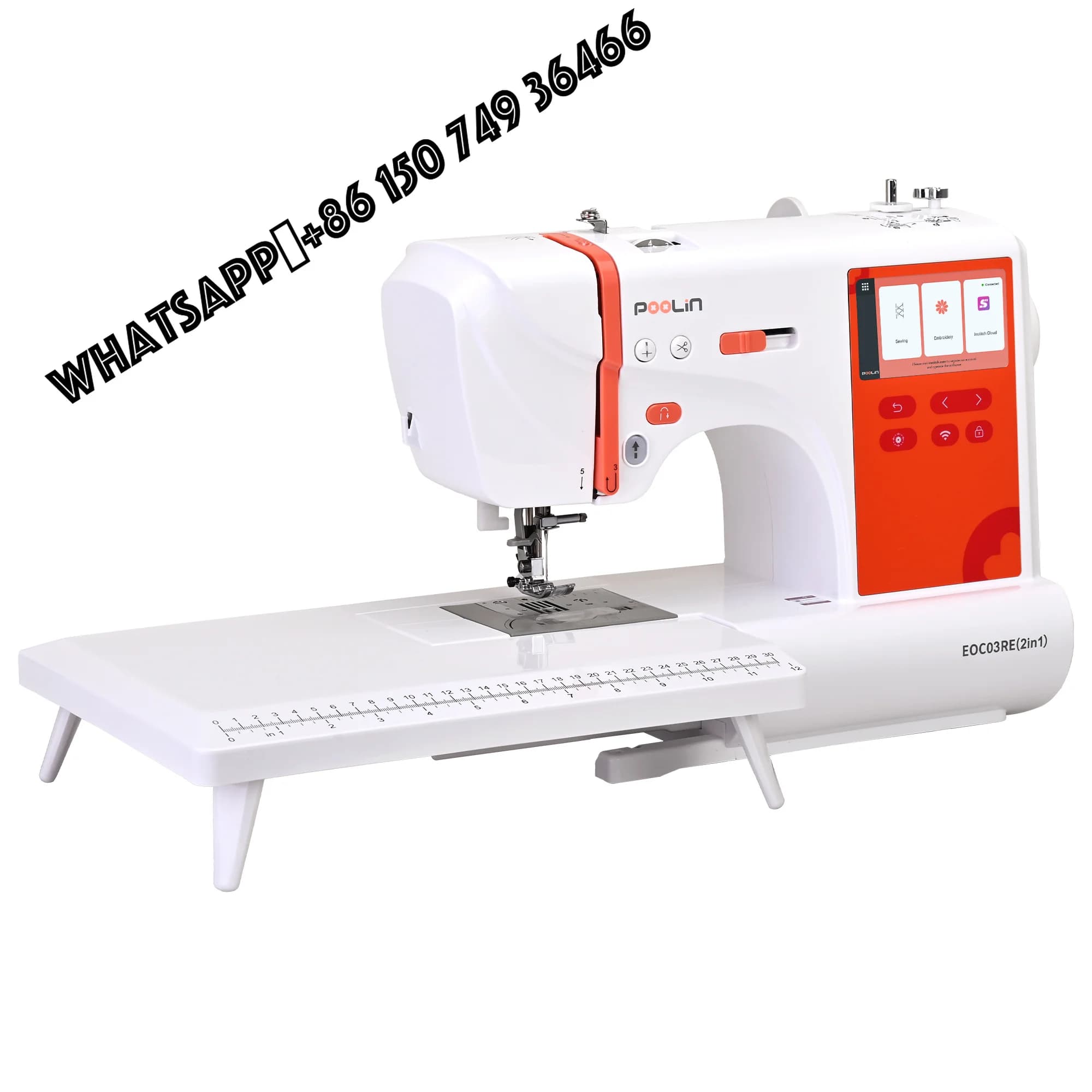 PooLin EOC03RE(2in1) Small Household Electric Embroidery Machine Home Use Business Portable DIY Single Head Embroidery Machine