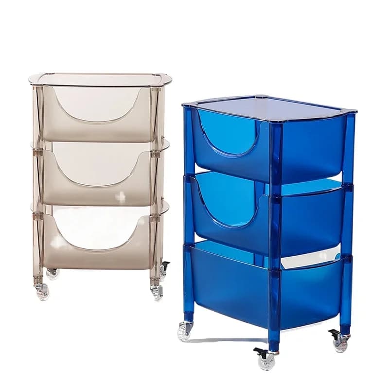 Nordic movable living room cart rack acrylic multi-layer modern home
