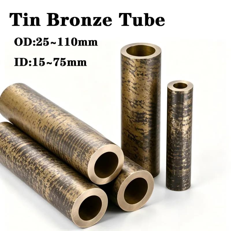 Tin Bronze Tube Hollow Bearing Sleeve Wear Resistant Bronze Pipe OD25-110mm Length 100mm GB ZCuSn10Pb5 Equivalent C93200 SAE660