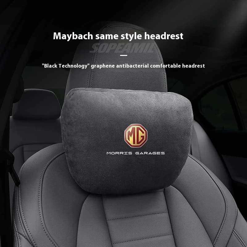 Suede Car Headrest Neck Support Seat Lumbar cushion Soft Neck Pillow For MG ZS HS ES5 MG4 Electric S5 EV MG3 MG5 MG6 MG7 ONE EZS
