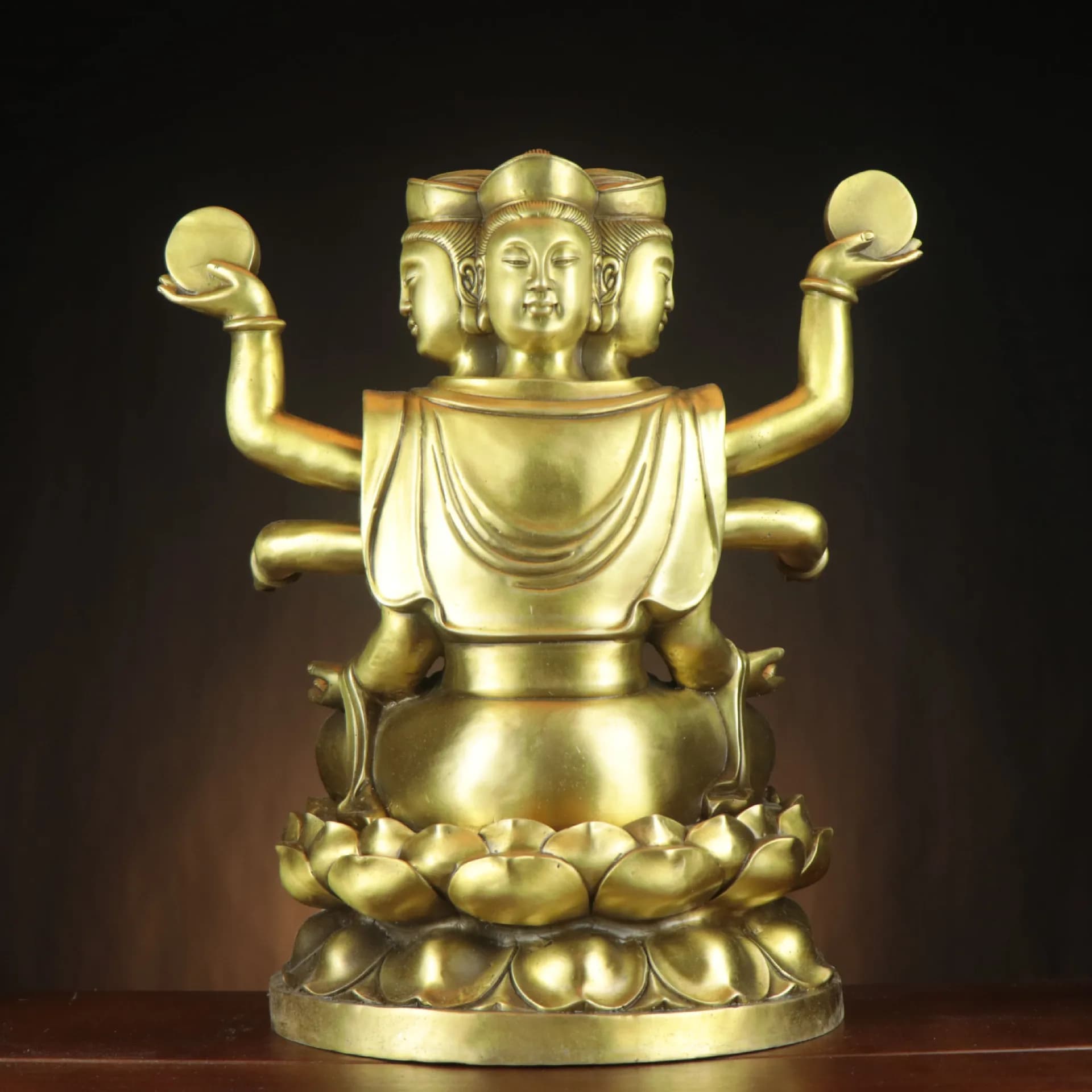 CZ Brass Doum Yuanjun Doum Xingjun Buddha Statue Home Devotion Statue Ornament