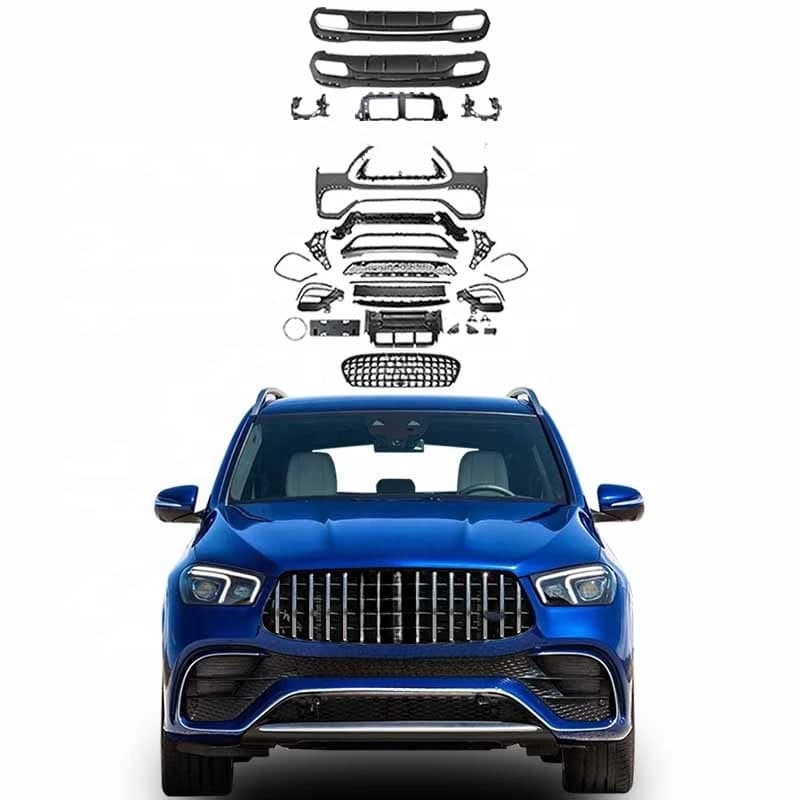 High Quality GLE63 Style Body Kit Front Rear Bumpers With Grills Exterior Upgrade Parts Fit For GLE Class W167 2020-2021